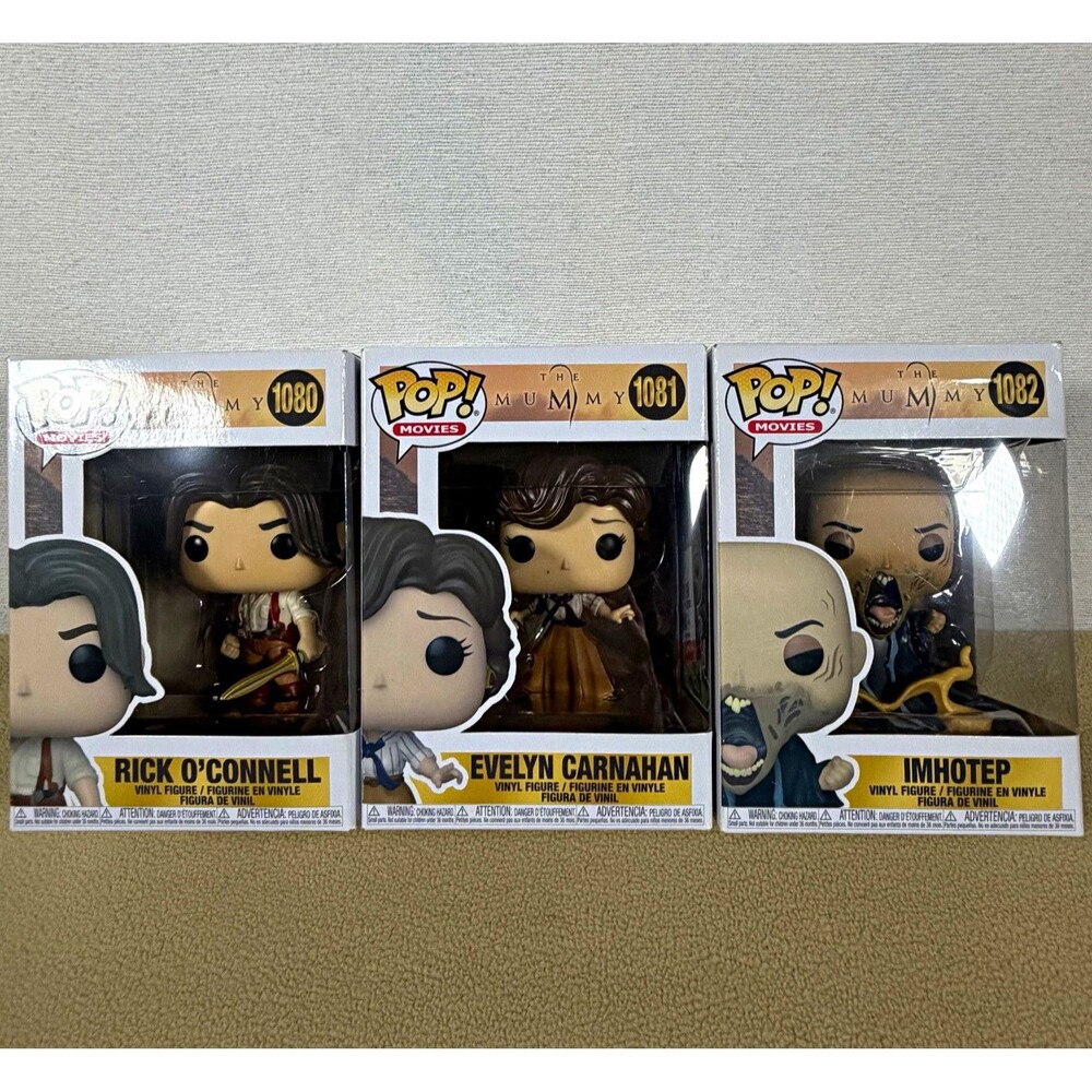 Funko Pop! Movies The Mummy Vinyl Lot Rick, Evelyn, Imhotep #1080-1082